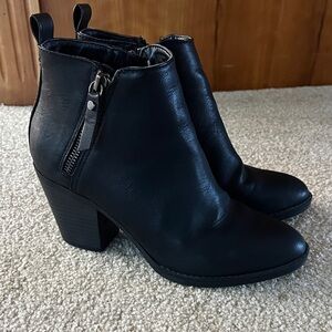 Black Leather Ankle Boots